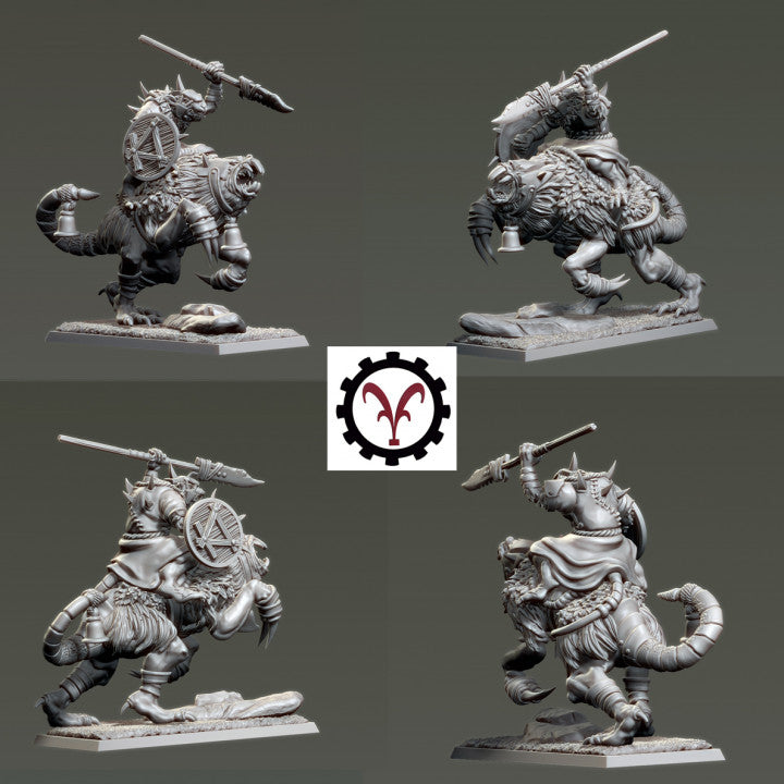 Verminkin Mounted Rats | Vinci Miniatures 28/32mm Fantasy Wargaming Miniatures