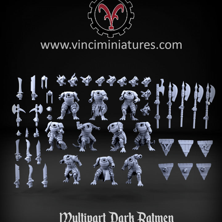 Verminkin Dark Ratmen | Vinci Miniatures 28/32mm Fantasy Wargaming Miniatures Role Playing Miniatures