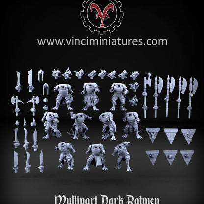 Verminkin Dark Ratmen | Vinci Miniatures 28/32mm Fantasy Wargaming Miniatures Role Playing Miniatures