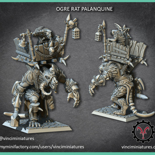 Verminkin Ogre Rat Palanquine | Vinci Miniatures 28/32mm Fantasy Wargaming Miniatures Role Playing Miniatures