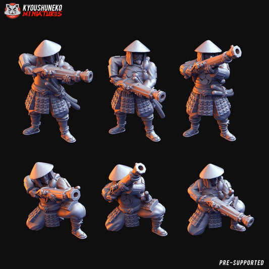 Feudal Japanese Ashigaru Ozutsu | Kyoushuneko 28/32mm Fantasy Wargaming Miniatures Role Playing Miniatures