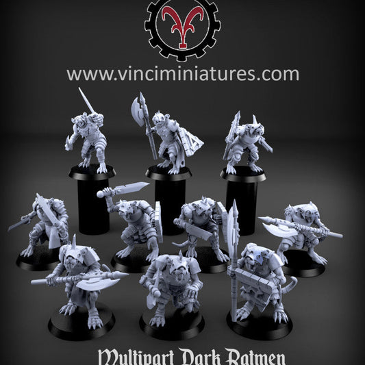 Verminkin Dark Ratmen | Vinci Miniatures 28/32mm Fantasy Wargaming Miniatures Role Playing Miniatures