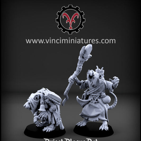 Verminkin Priests | Vinci Miniatures 28/32mm Fantasy Wargaming Miniatures Role Playing Miniatures