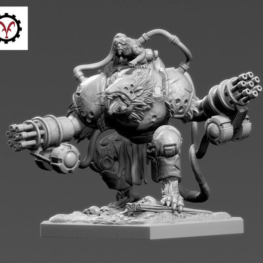 Verminkin Ogre Rat Gatling Gun | Vinci Miniatures 28/32mm Fantasy Wargaming Miniatures Role Playing Miniatures