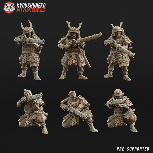 Feudal Japanese Samurai Matchlocks | Kyoushuneko 28/32mm Fantasy Wargaming Miniatures Role Playing Miniatures