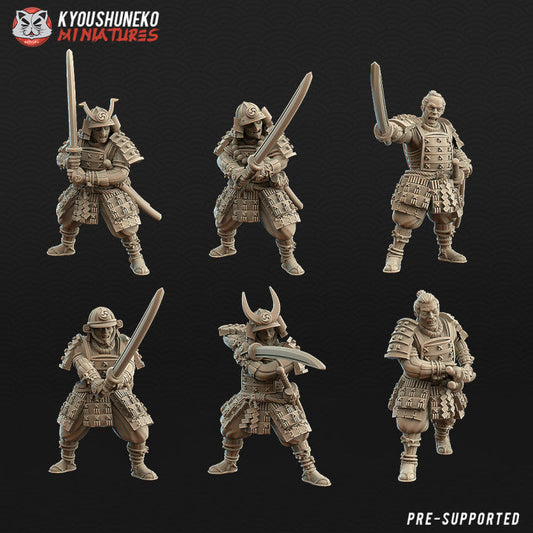 Feudal Japanese Samurai Katana | Kyoushuneko 28/32mm Fantasy Wargaming Miniatures Role Playing Miniatures
