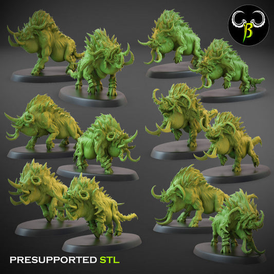 Fallen Beasts Savage Warboars | Claybeast Creations 28mm Fantasy Wargaming Miniatures Role Playing Miniatures