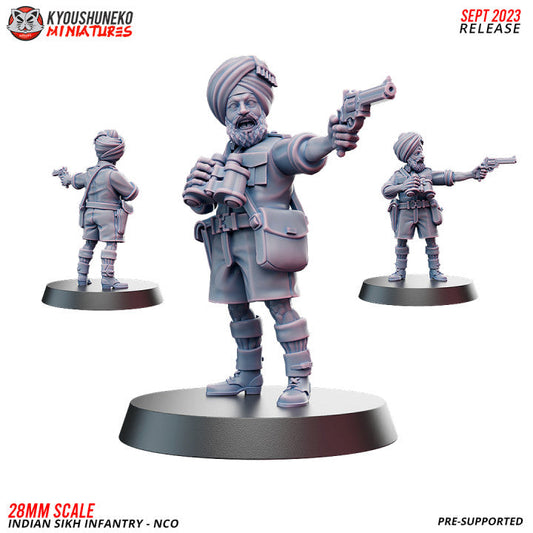 Indian Sikh NCO | Kyoushuneko 28mm WW2 Wargaming Miniatures Role Playing Miniatures