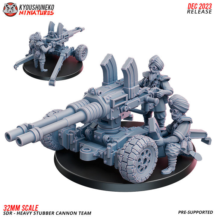 Sikh Desert Raiders Weapon Team Stubber Cannon | Kyoushuneko 32mm Grimdark Wargaming Miniatures Role Playing Miniatures