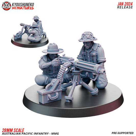 Pacific Australian MMG Team | Kyoushuneko 28mm WW2 Wargaming Miniatures Role Playing Miniatures