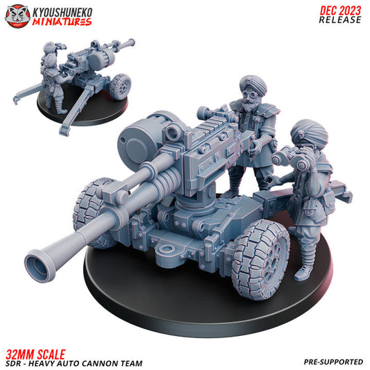 Sikh Desert Raiders Weapon Team Auto Cannon | Kyoushuneko 32mm Grimdark Wargaming Miniatures Role Playing Miniatures