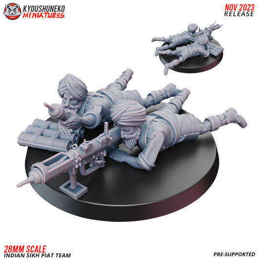 Indian Sikh PIAT Team | Kyoushuneko 28mm WW2 Wargaming Miniatures Role Playing Miniatures