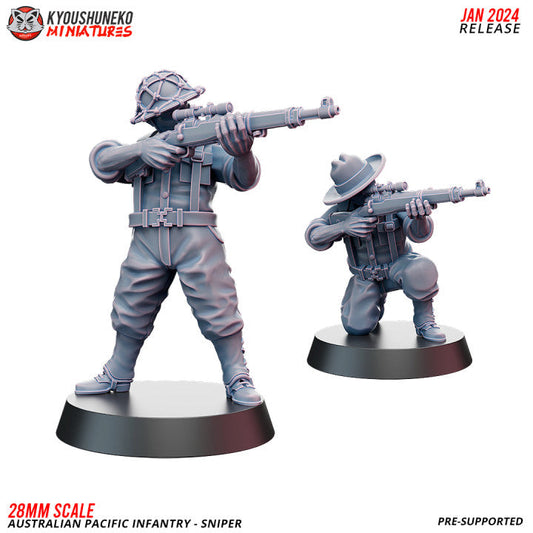 Pacific Australian Snipers | Kyoushuneko 28mm WW2 Wargaming Miniatures Role Playing Miniatures