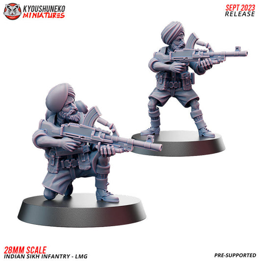 Indian Sikh LMG Infantry | Kyoushuneko 28mm WW2 Wargaming Miniatures Role Playing Miniatures