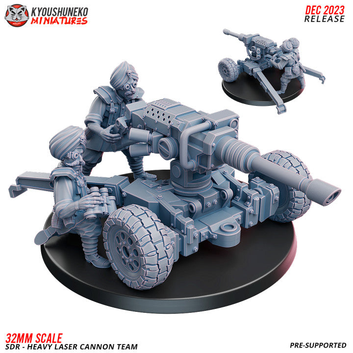 Sikh Desert Raiders Weapon Team Laser Cannon | Kyoushuneko 32mm Grimdark Wargaming Miniatures