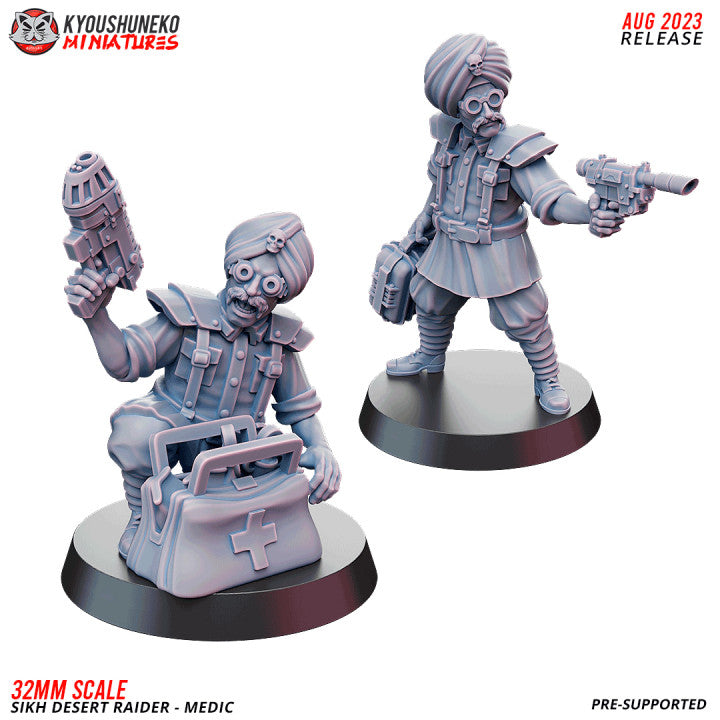 Sikh Desert Raider Medics | Kyoushuneko 32mm Grimdark Wargaming Miniatures Role Playing Miniatures