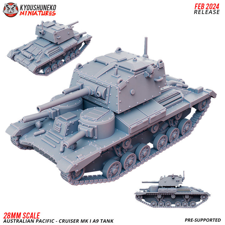 Pacific Australian Cruiser I Tank | Kyoushuneko 28mm WW2 Wargaming Miniatures