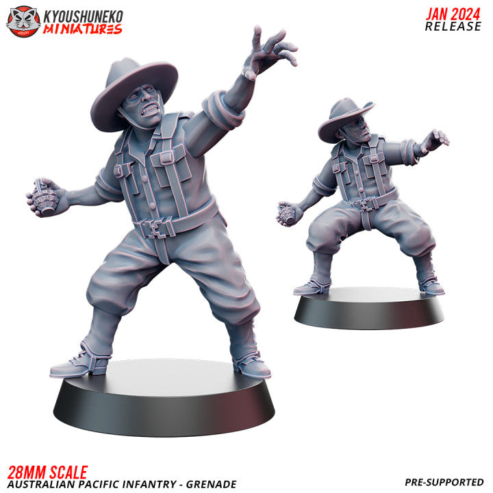 Pacific Australian Grenade Throwers | Kyoushuneko 28mm WW2 Wargaming Miniatures Role Playing Miniatures
