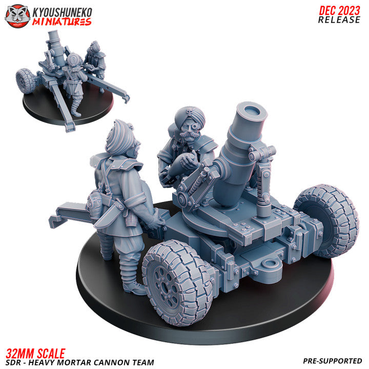 Sikh Desert Raiders Weapon Team Heavy Mortar | Kyoushuneko 32mm Grimdark Wargaming Miniatures