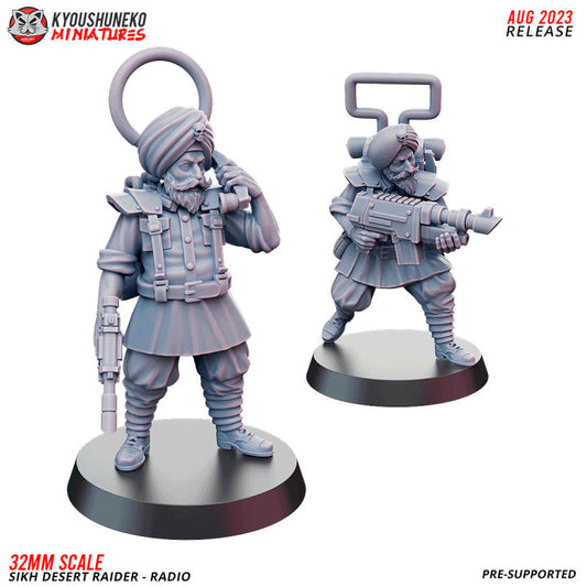 Sikh Desert Raider Radio Operators | Kyoushuneko 32mm Grimdark Wargaming Miniatures Role Playing Miniatures