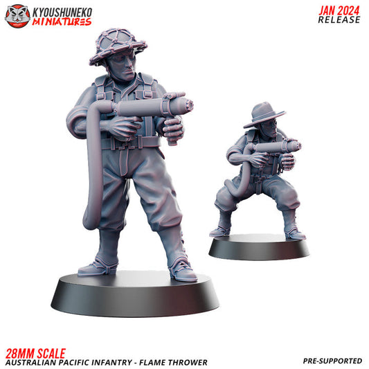 Pacific Australian Flamethrowers | Kyoushuneko 28mm WW2 Wargaming Miniatures Role Playing Miniatures