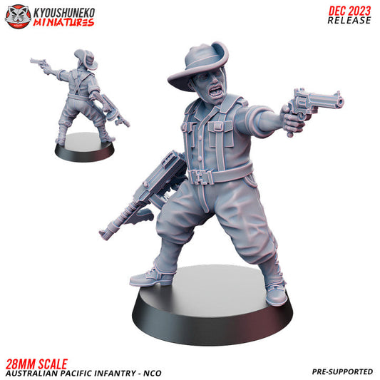 Pacific Australian NCO | Kyoushuneko 28mm WW2 Wargaming Miniatures Role Playing Miniatures