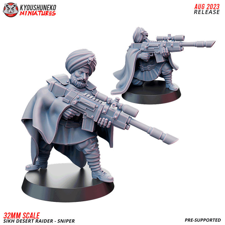 Sikh Desert Raider Snipers | Kyoushuneko 32mm Grimdark Wargaming Miniatures