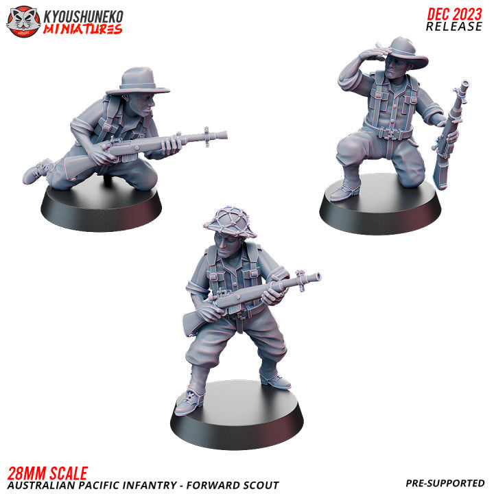 Pacific Australian Forward Observers | Kyoushuneko 28mm WW2 Wargaming Miniatures