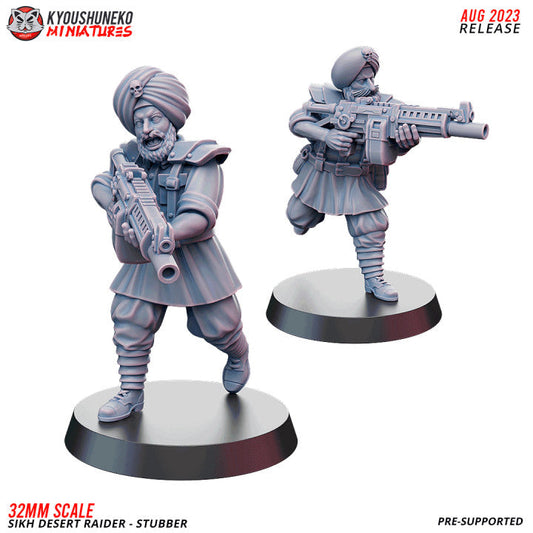 Sikh Desert Raider Stubbers | Kyoushuneko 32mm Grimdark Wargaming Miniatures Role Playing Miniatures
