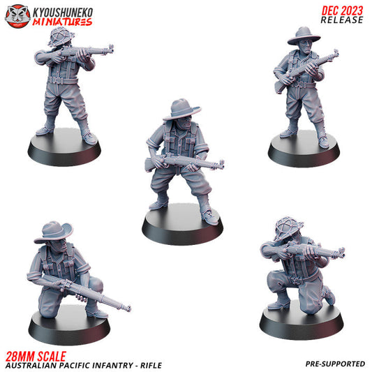 Pacific Australian Rifle Infantry | Kyoushuneko 28mm WW2 Wargaming Miniatures Role Playing Miniatures
