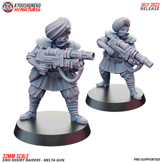 Sikh Desert Raider Thermal Guns | Kyoushuneko 32mm Grimdark Wargaming Miniatures Role Playing Miniatures