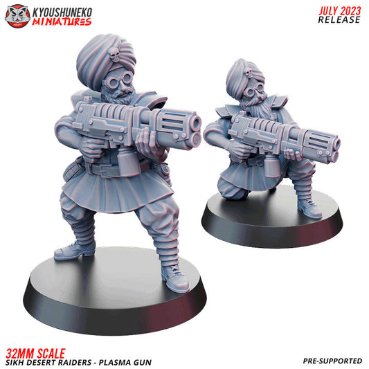 Sikh Desert Raider Plasma Guns | Kyoushuneko 32mm Grimdark Wargaming Miniatures Role Playing Miniatures