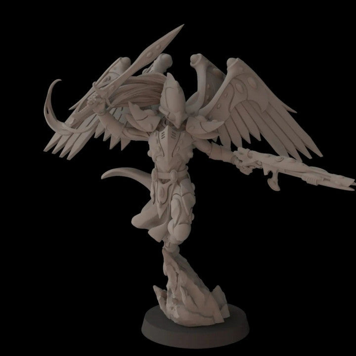 Space Elves Sky Fighter Lord | Fantasy Cult 32mm Grimdark Wargaming Miniatures Role Playing Miniatures