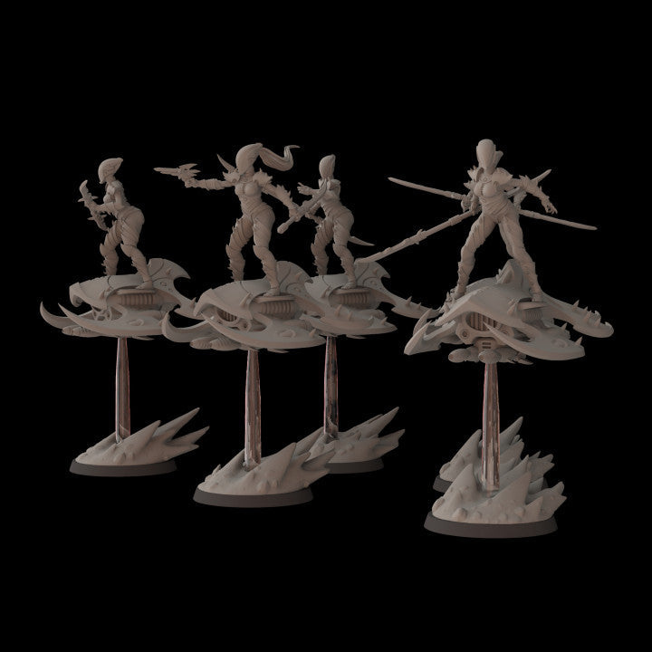 Space Elves Dark Sliders | Fantasy Cult 32mm Grimdark Wargaming Miniatures Role Playing Miniatures