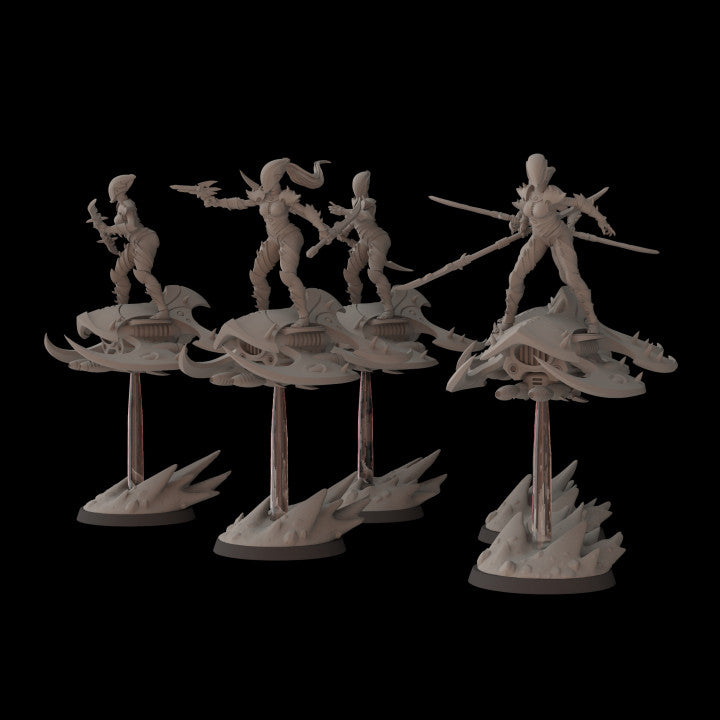 Space Elves Dark Sliders | Fantasy Cult 32mm Grimdark Wargaming Miniatures