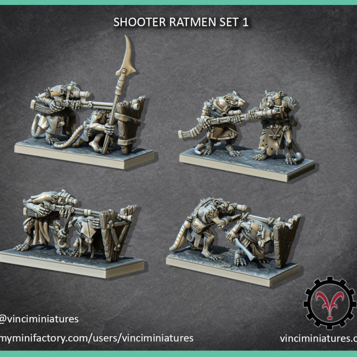 Verminkin Shooter Ratmen | Vinci Miniatures 28/32mm Fantasy Wargaming Miniatures Role Playing Miniatures