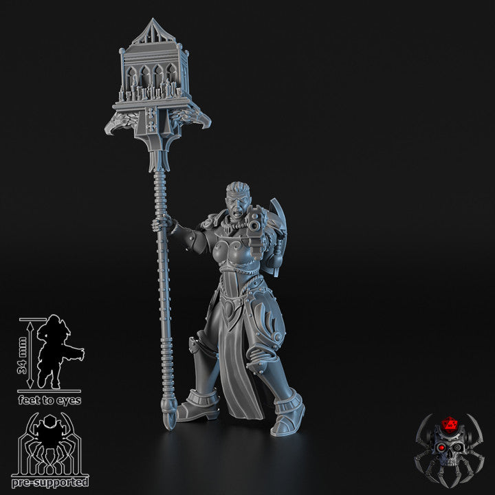 Widows of Retribution Standard Bearer | EightLegsMiniatures Grimdark Wargaming Miniatures