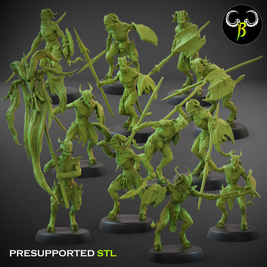 Fallen Beasts Soul Scavengers with Spears | Claybeast Creations 28mm Fantasy Wargaming Miniatures Role Playing