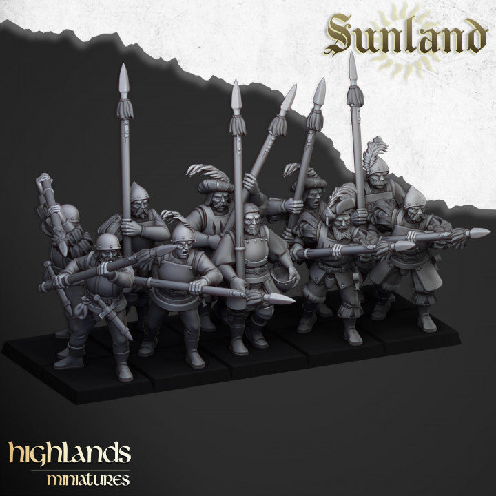 Sunland Spears | Highlands Miniatures 28/32mm Fantasy Wargaming Miniatures Role Playing Miniatures