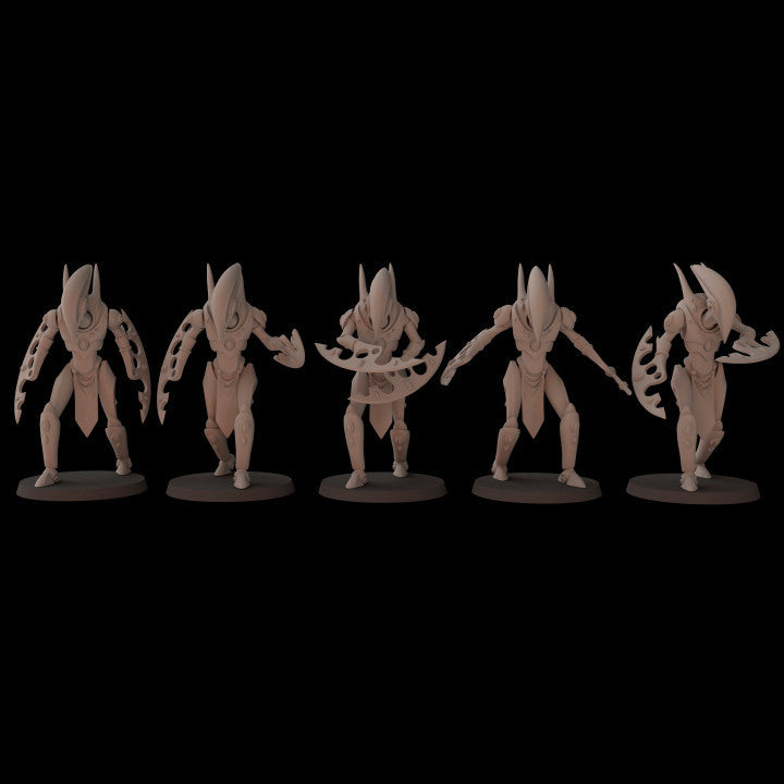 Space Elves Umbral Fighters Melee | Fantasy Cult 32mm Grimdark Wargaming Miniatures Role Playing Miniatures