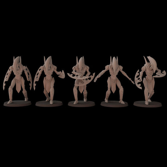 Space Elves Umbral Fighters Melee | Fantasy Cult 32mm Grimdark Wargaming Miniatures Role Playing Miniatures
