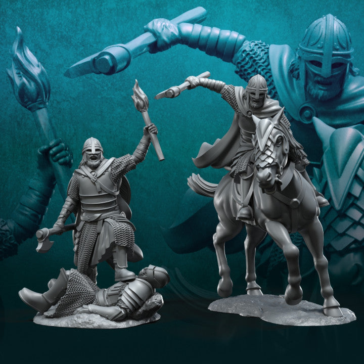 West Human Captain Foot and Mounted | Davale Games 25mm Fantasy Wargaming Miniatures