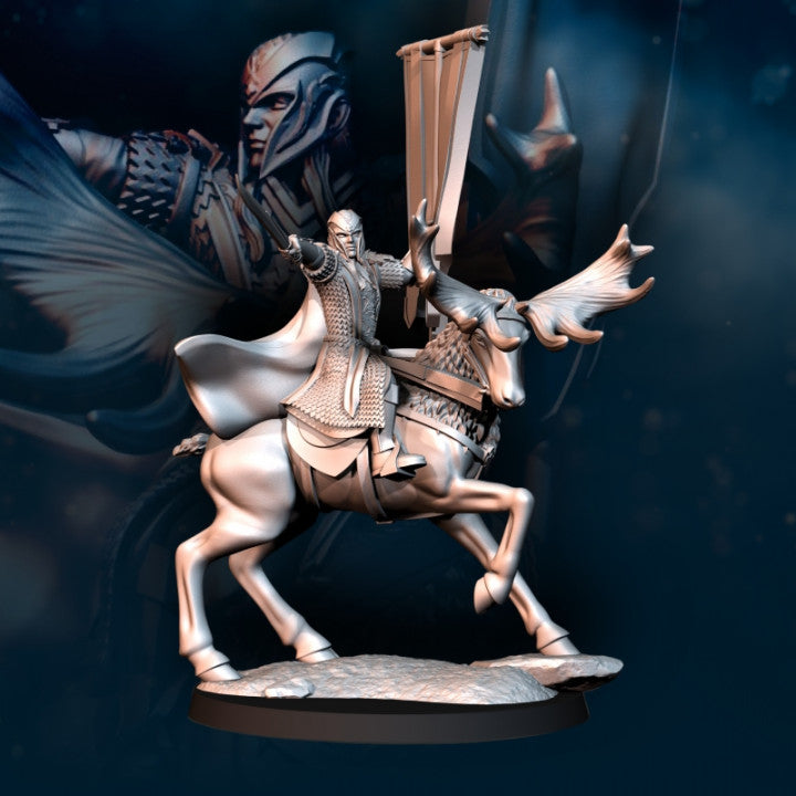 Wood Elf Elk Banner | Davale Games 25mm Fantasy Wargaming Miniatures