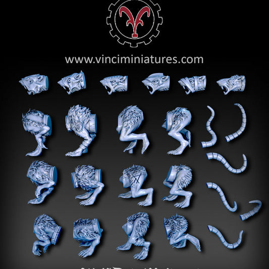 Verminkin Wolf Rats | Vinci Miniatures 28/32mm Fantasy Wargaming Miniatures Role Playing Miniatures