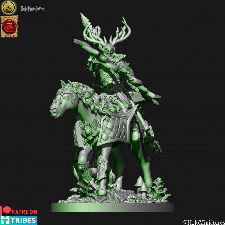 Wood Elves Lord on Horse | Holominiatures 28mm Fantasy Wargaming Miniatures