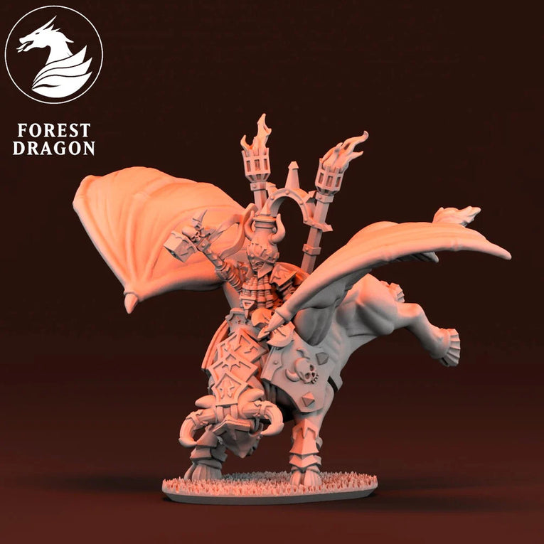 Dwarf Daemonsmith Lord on Taurus | Forest Dragon 10mm Fantasy Wargaming Miniatures