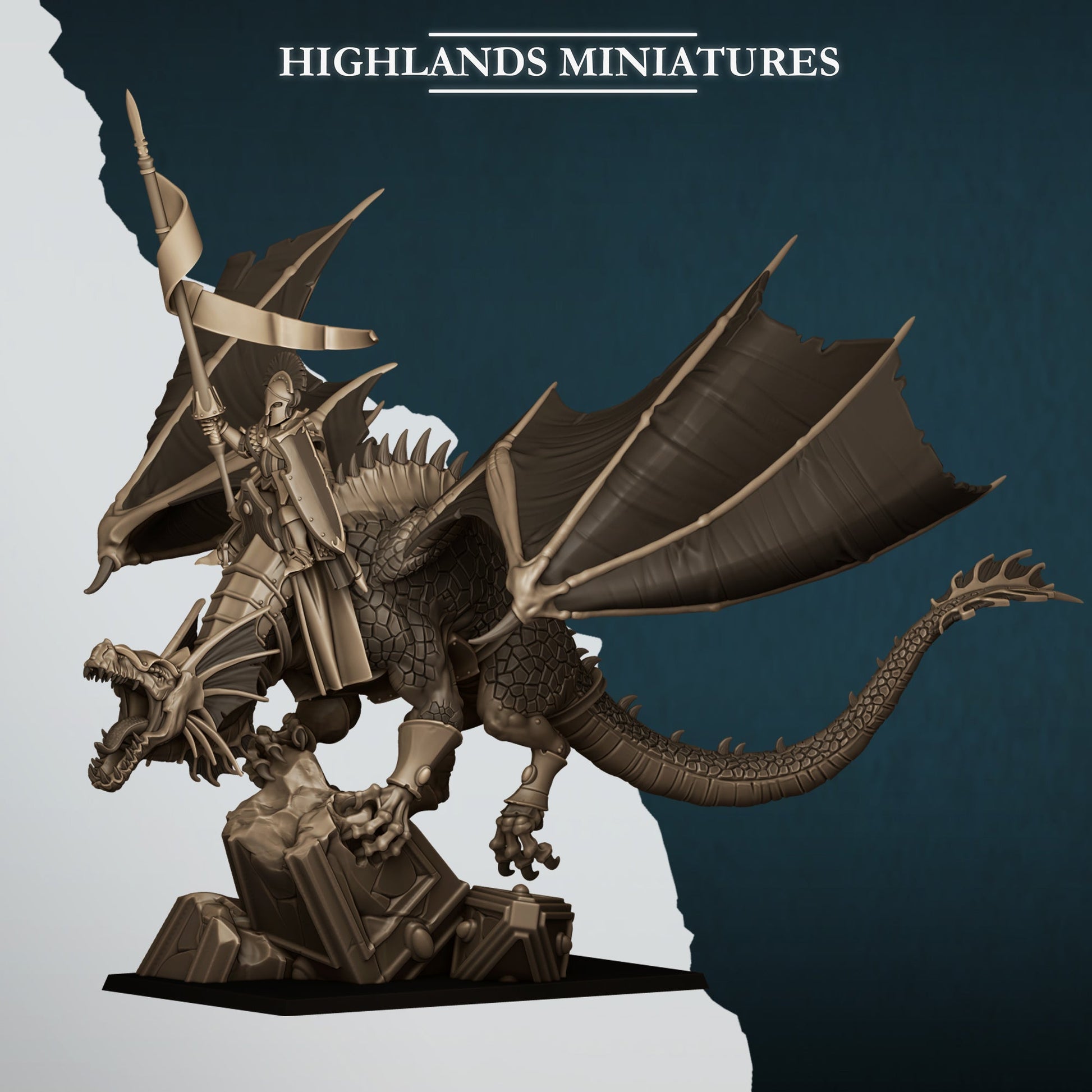 Aegean Elves Dragon | Highlands Miniatures 28/32mm Fantasy Wargaming Miniatures Role Playing Miniatures