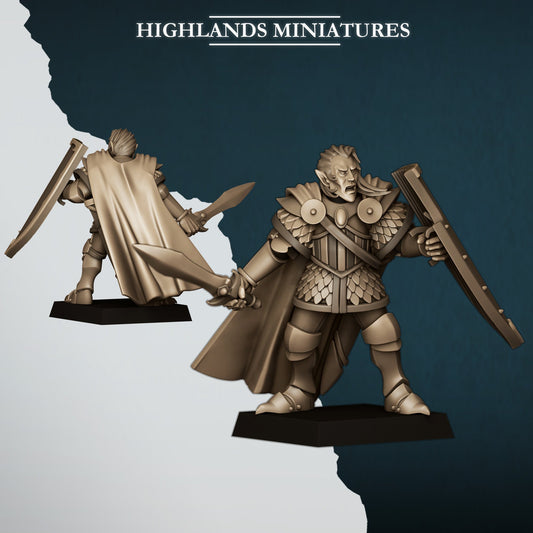 Aegean Elves Prince on Foot | Highlands Miniatures 28/32mm Fantasy Wargaming Miniatures Role Playing Miniatures