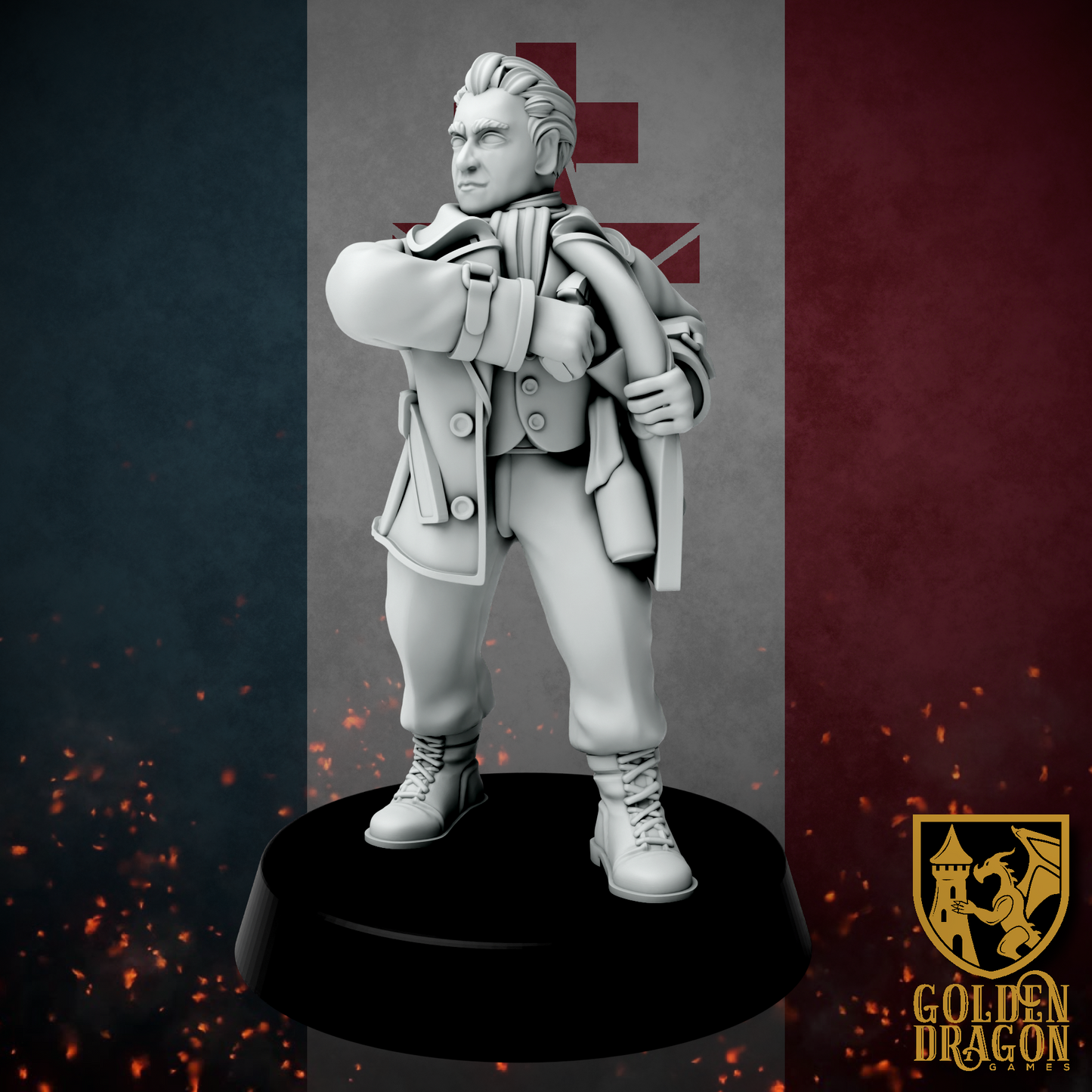 New French Republic Agent Fabien | Golden Dragon Games Weird WW2 Role Playing Miniatures