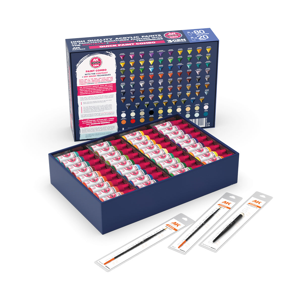 AK-Interactive: Quick Gen Paints: Quick Paint Combo Set 100 Colors